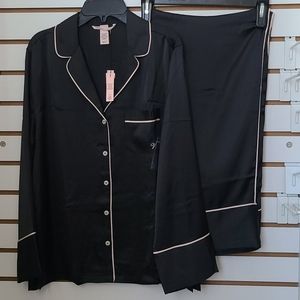 Victoria's Secret Long PJ Set Black Sz Xs